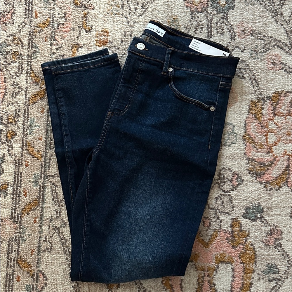 LOFT Dark Blue Skinny Jeans